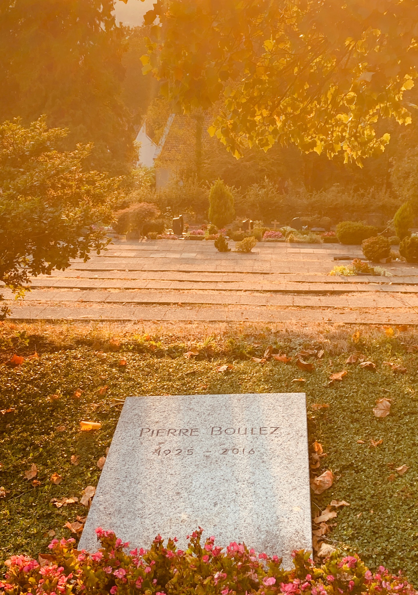 Pierre Boulez’s grave in Baden-Baden, photographed in August 2026